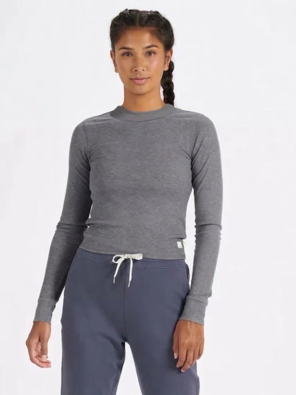Vuori Long-Sleeve Ribbed “Mudra” Fitted Tee